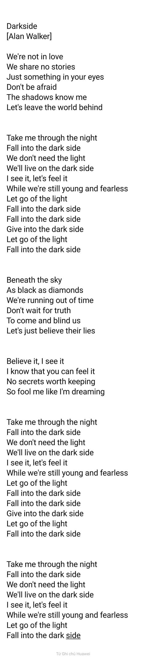 darkside lyrics